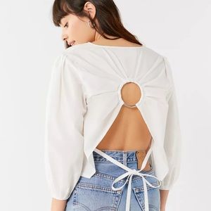 Reversible o-ring open back House of Sunny white blouse tie